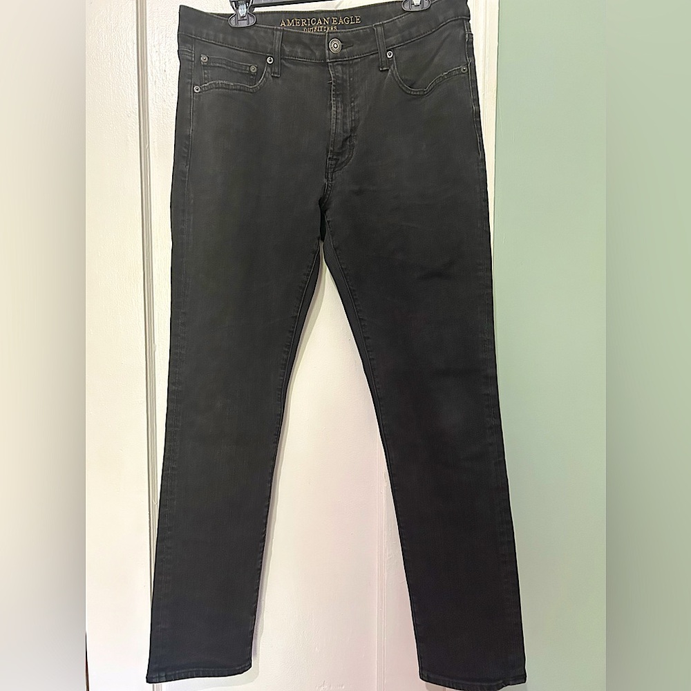 EUC men’s American Eagle Outfitters Extreme Flex Black Slim Fit Jeans Sz 34 x 32